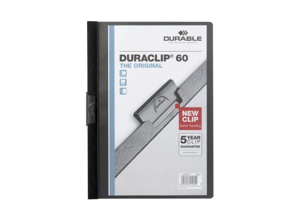 Klemmappe DURACLIP A4 60 ark A4 sort 